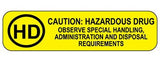 Pre-Printed Label Indeed Caution Label Yellow Paper Caution Hazardous Drug Black Biohazard 9/10 X 2-3/16 Inch - BeHope