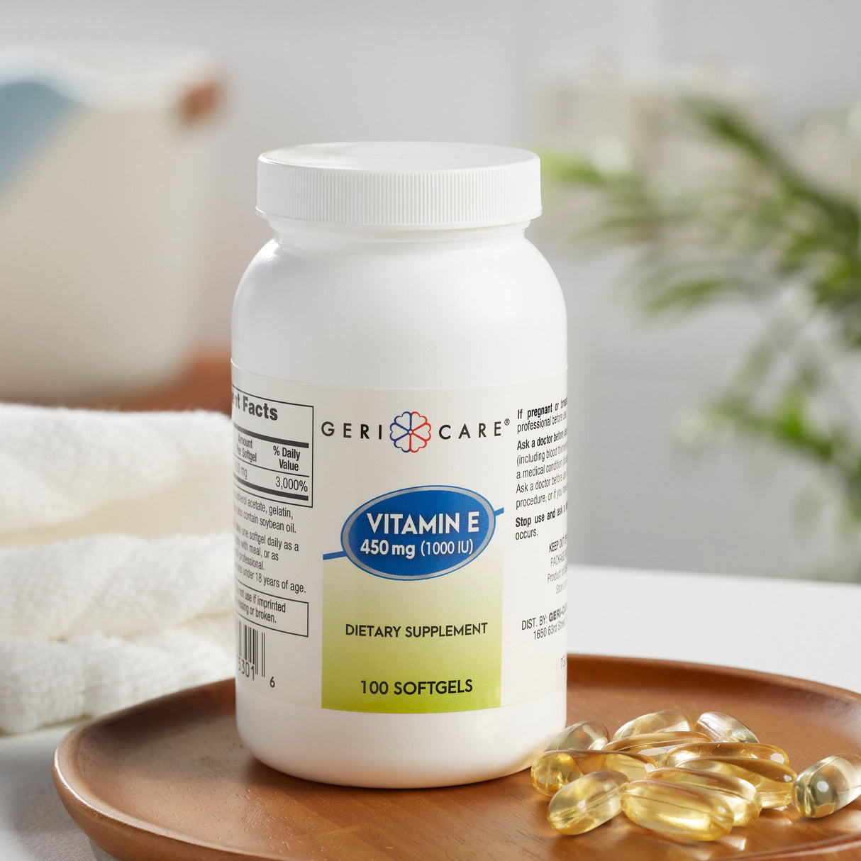 Vitamin Supplement McKesson Brand Vitamin E 1,000 IU Strength Softgel 100 per Bottle - BeHope