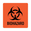 Pre-Printed Label UAL™ Caution Label Fluorescent Red Paper Biohazard / Symbol Black Biohazard 6 X 6 Inch - BeHope