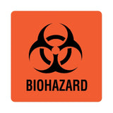 Pre-Printed Label UAL™ Caution Label Fluorescent Red Paper Biohazard / Symbol Black Biohazard 6 X 6 Inch - BeHope