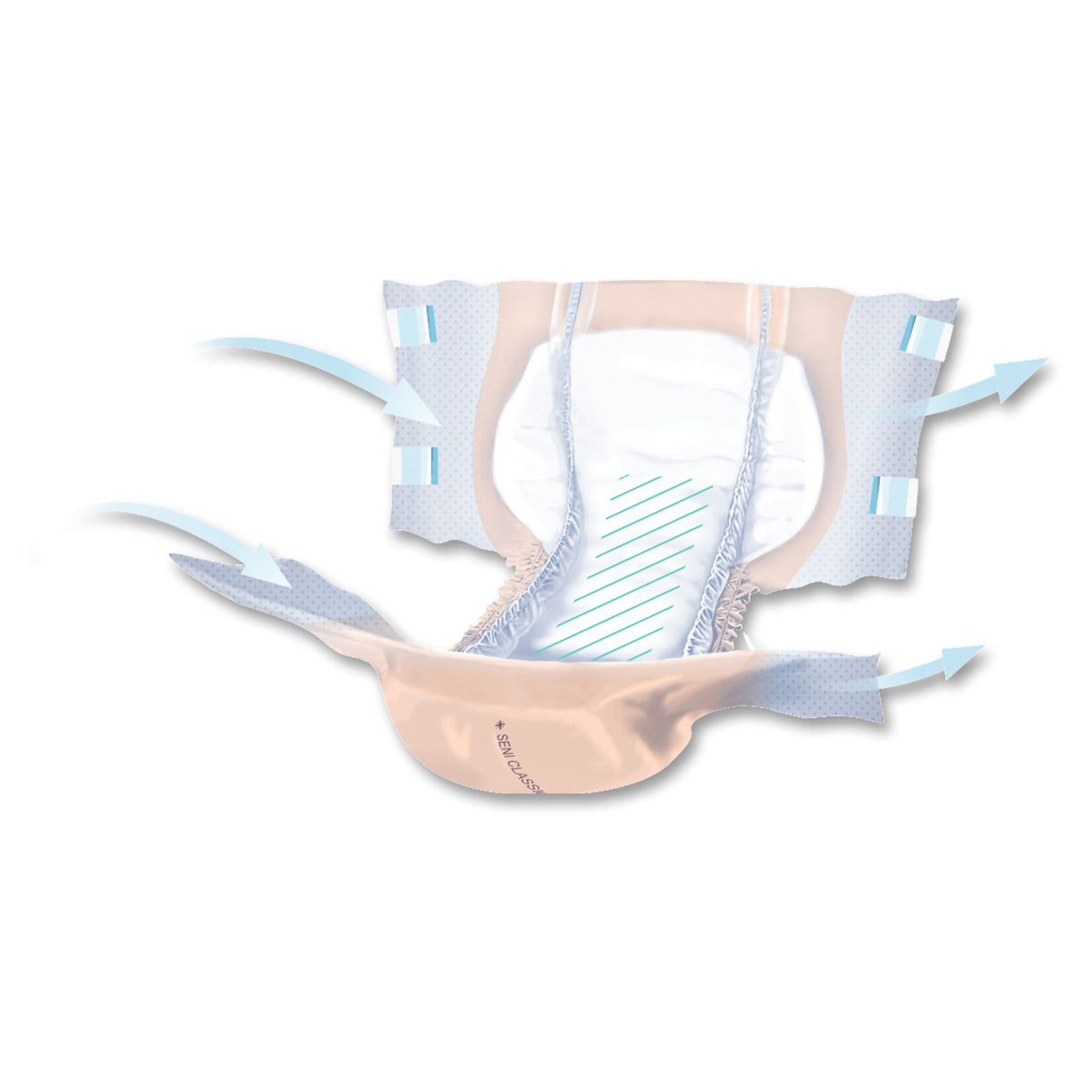 Unisex Adult Incontinence Brief Seni Classic Plus X-Large Disposable Moderate Absorbency