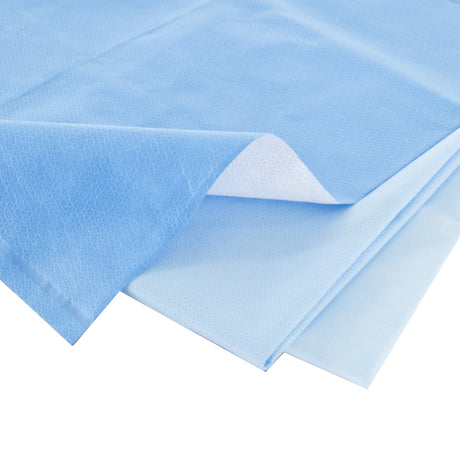 QUICK CHECK* H500 Sterilization Wrap White / Blue 18 X 18 Inch Dual Layer SMS Polypropylene Steam / EO Gas / Hydrogen Peroxide - BeHope