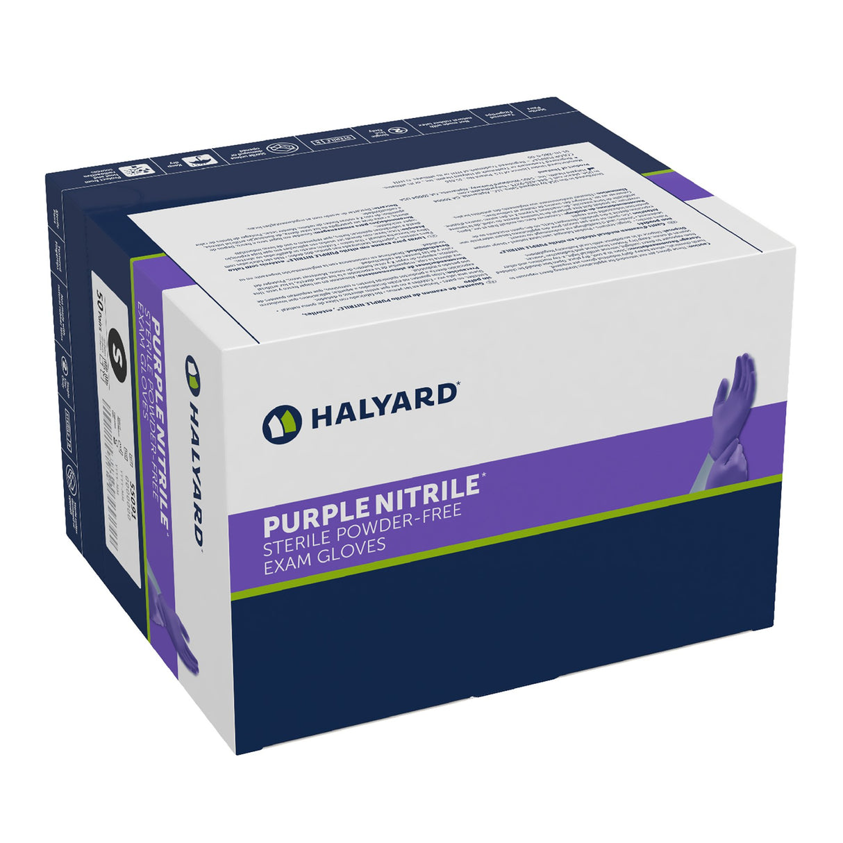 Exam Glove Purple Nitrile® Small Sterile Pair Nitrile Standard Cuff Length Textured Fingertips Purple Not Rated - BeHope