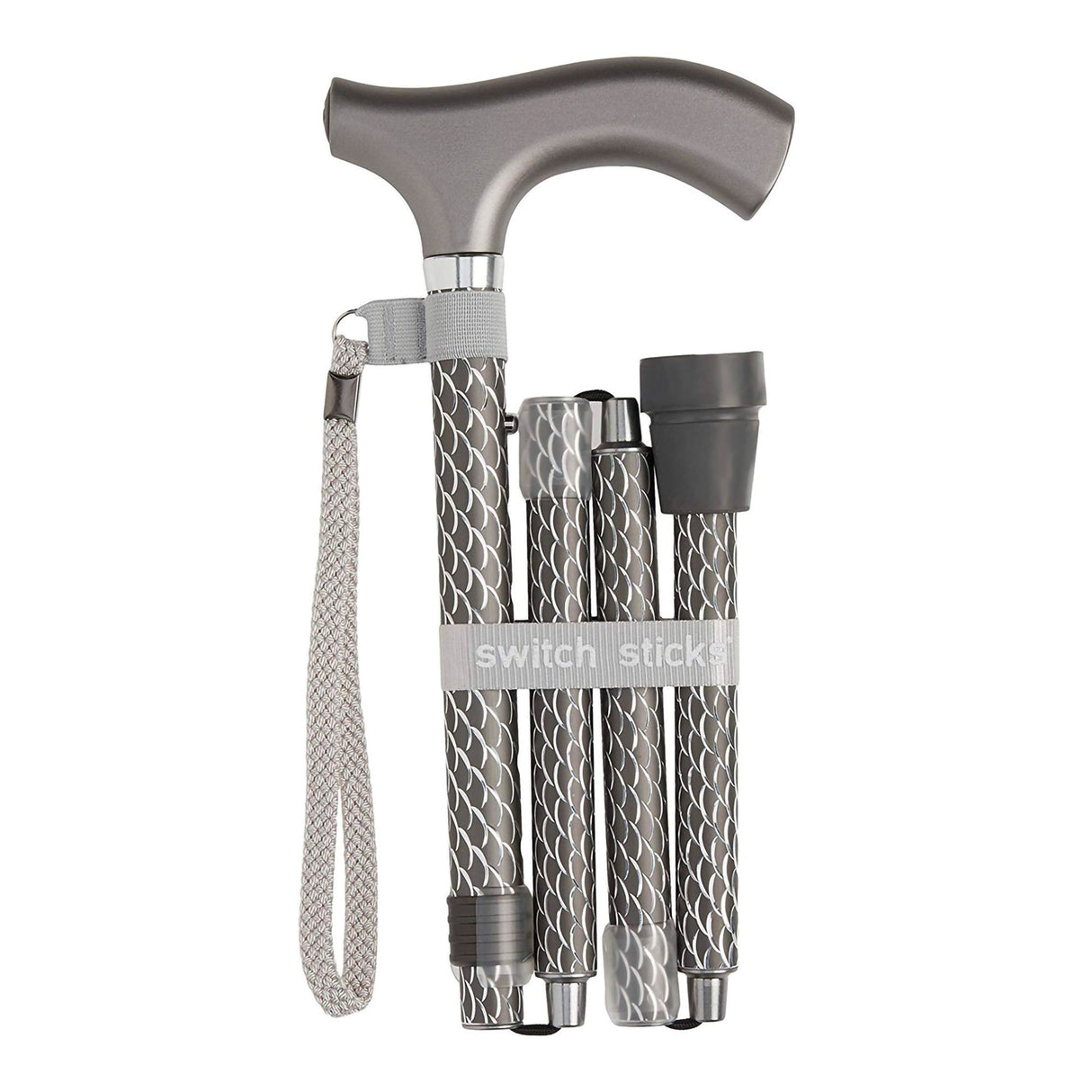 Folding Cane Switch Sticks® Aluminum 32 to 37 Inch Height Graphite - BeHope