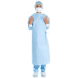 Non-Reinforced Surgical Gown with Towel ULTRA Small Blue Sterile AAMI Level 3 Disposable - BeHope