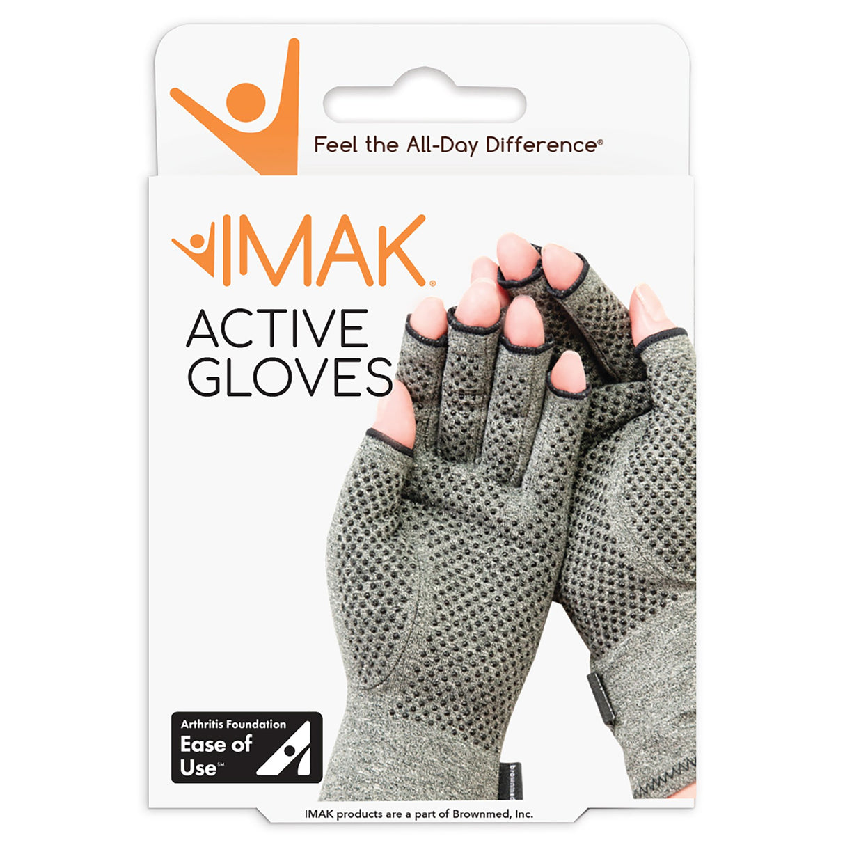 Compression Glove IMAK® Compression Active Open Finger Medium Wrist Length Hand Specific Pair - BeHope
