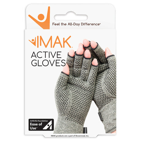 Compression Glove IMAK® Compression Active Open Finger Medium Wrist Length Hand Specific Pair - BeHope