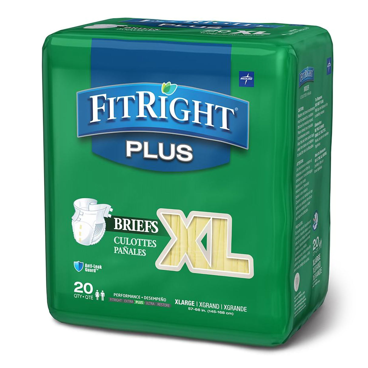 Unisex Adult Incontinence Brief FitRight Plus X-Large Disposable Moderate Absorbency