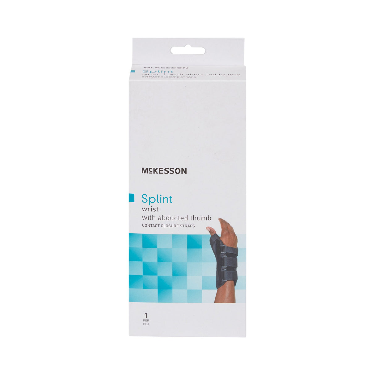 Wrist Brace with Abducted Thumb McKesson Aluminum / Foam / Spandex / Plastic Left Hand Black Large - BeHope