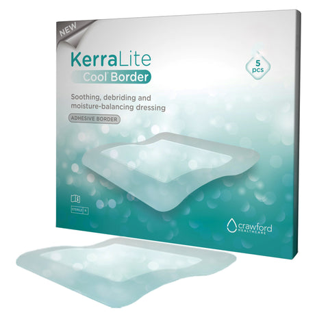Hydrogel Wound Dressing KerraLite Cool® Border Sheet 4 X 4 Inch Sterile - BeHope