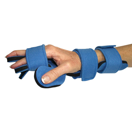 Resting Hand Orthosis With Finger Separators Comfyprene™ Metal / Neoprene Right Hand Light Blue One Size Fits Most - Behope