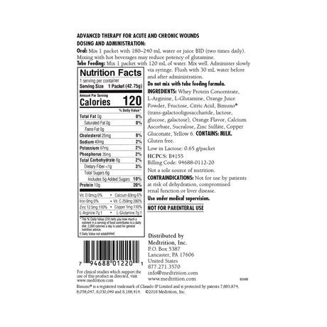Oral Supplement ArgiMent® AT Orange Crème Flavor Powder 1.5 oz. Individual Packet - BeHope