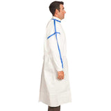 Chemotherapy Procedure Gown 3X-Large White Sterile ASTM F739-12 Disposable - BeHope