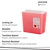 Sharps Container McKesson Prevent® Translucent Red Base 9-1/4 H X 10 W X 6 D Inch Horizontal Entry 2 Gallon - BeHope