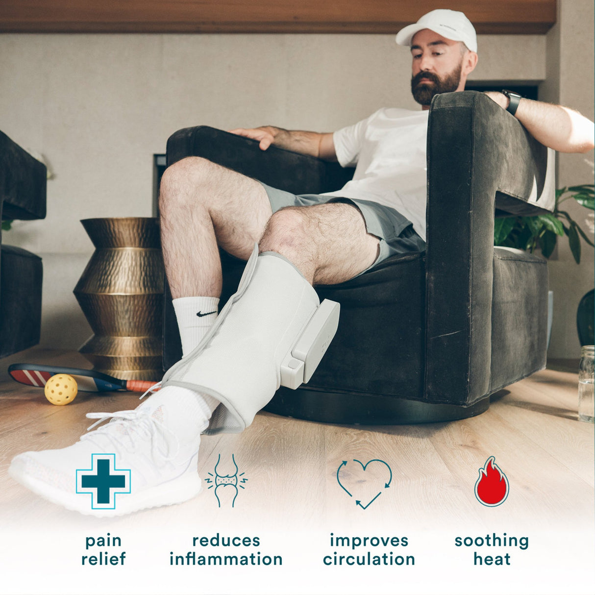 Calf Massager with Controller HoMedics® Modulair Compression Wrap 2.5 X 7.25 X 12.5 Inch - BeHope