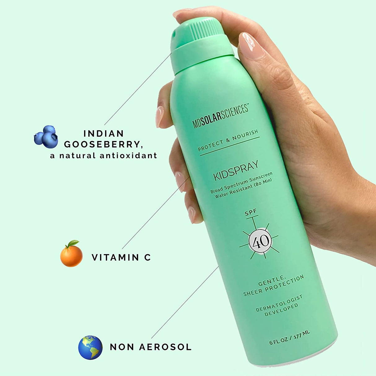 Sunscreen MDSolarsciences Kid Spray SPF 40 Spray 6 oz. Pump Bottle