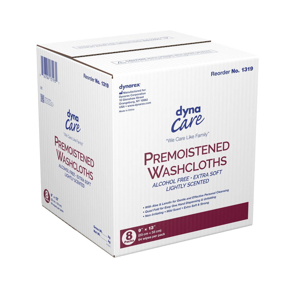 Personal Cleansing Wipe Dynarex Soft Pack Unscented 64 Count