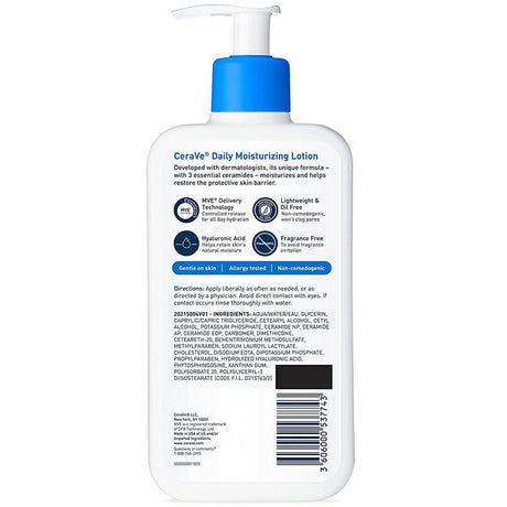 Facial Cleanser CeraVe® Hydrating Cleanser Lotion 12 oz. Pump Bottle Unscented - BeHope