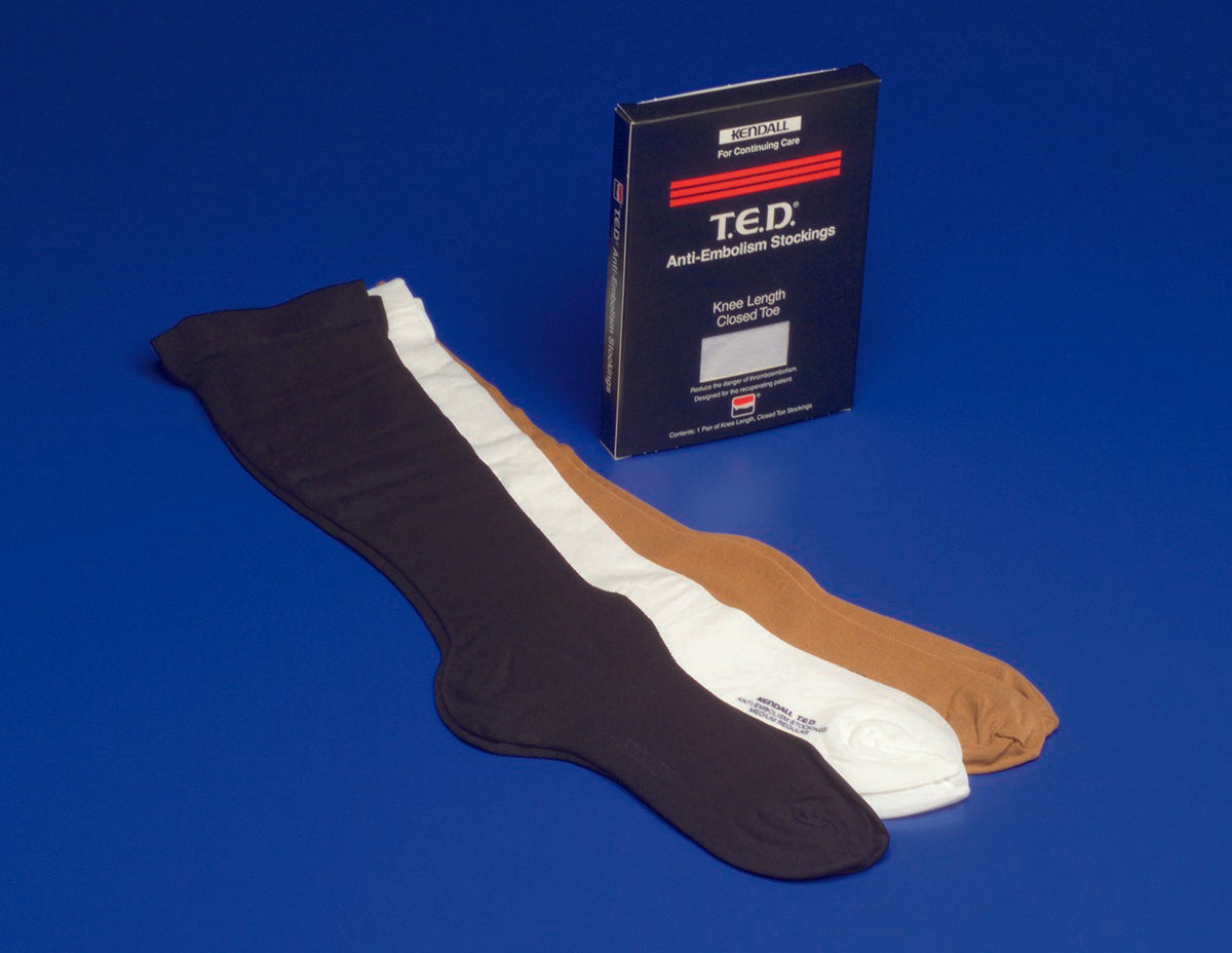 Anti-embolism Stocking T.E.D.™ Knee High Large / Regular White Closed Toe - BeHope