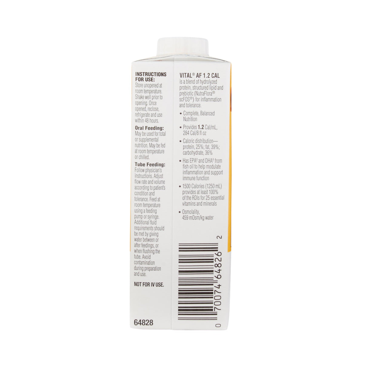 Oral Supplement Vital® AF 1.2 Cal Vanilla Flavor Liquid 8 oz. Reclosable Carton - BeHope
