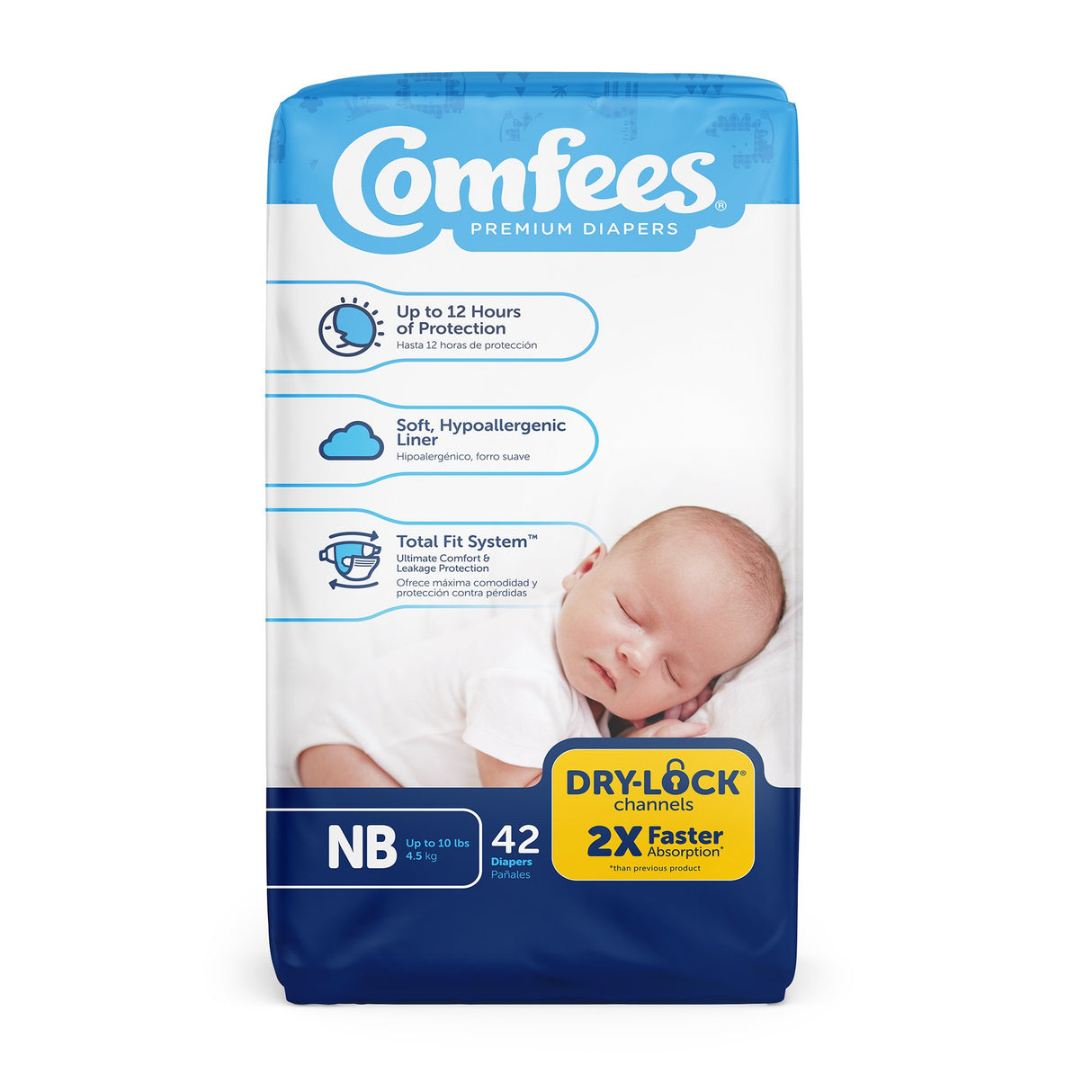 Unisex Baby Diaper Comfees® Newborn Disposable Moderate Absorbency - BeHope