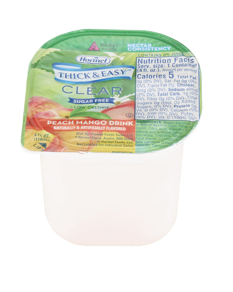 Thickened Beverage Thick & Easy® Clear 4 oz. Portion Cup Peach Mango Flavor Liquid IDDSI Level 2 Mildly Thick - BeHope