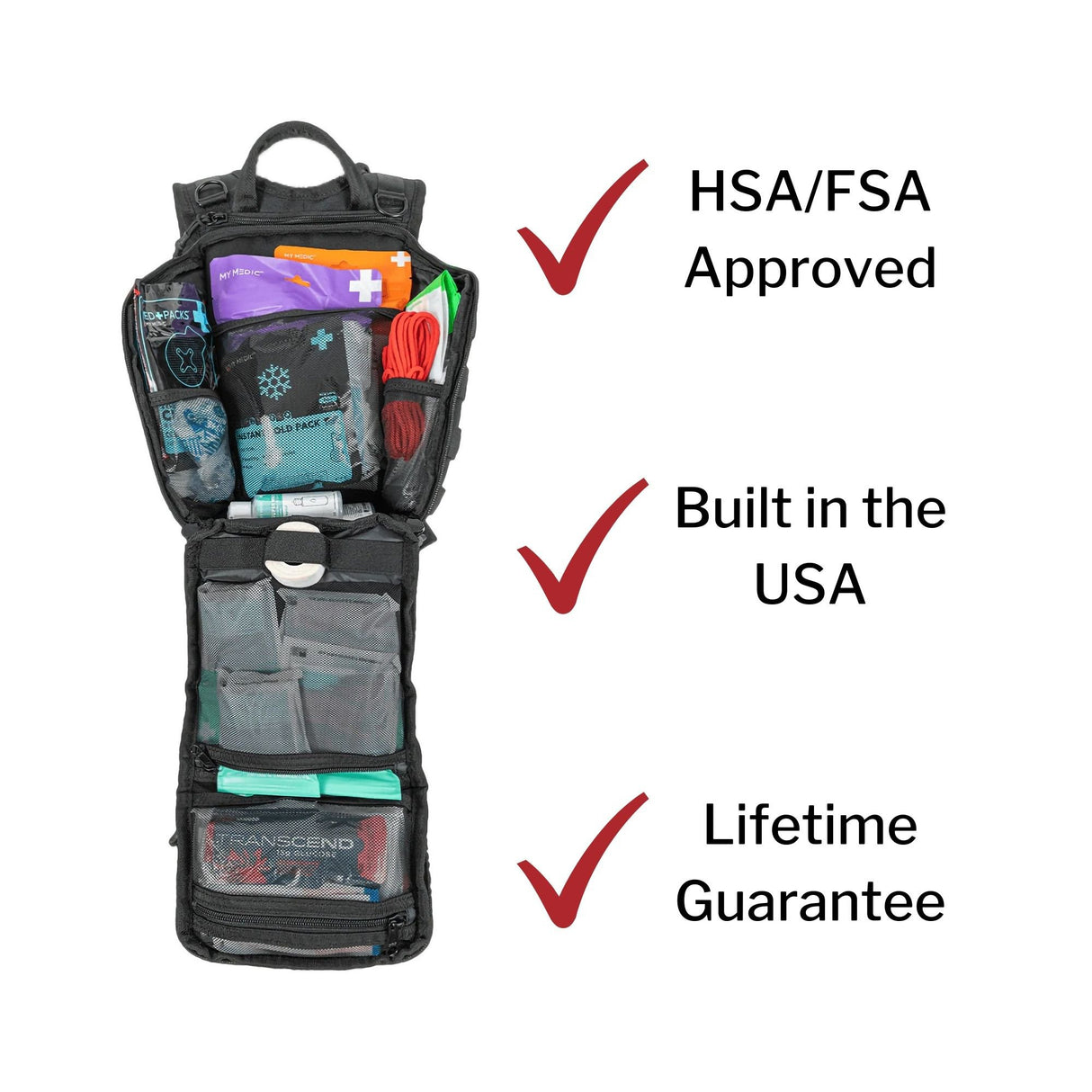 First Aid Kit My Medic RECON Standard Red Nylon Backpack - BeHope