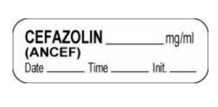 Drug Label pdc Anesthesia Label Cefazolin_mg/ml Date_time_Int_ White 1/2 X 1-1/2 Inch - BeHope