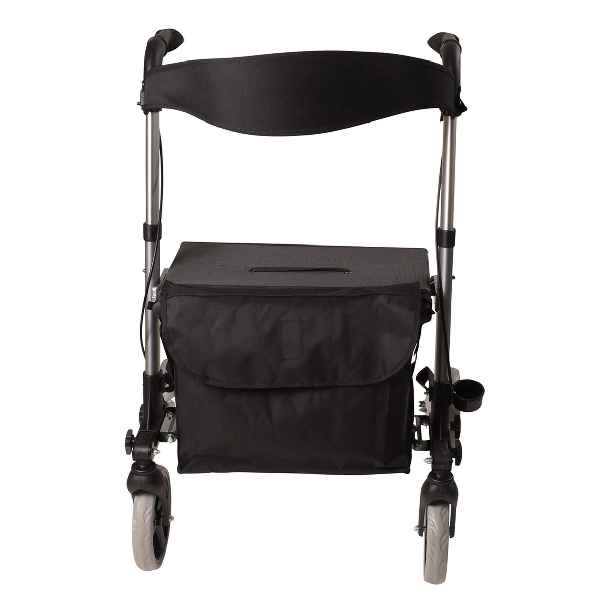 4 Wheel Rollator HealthSmart® Gateway Titanium Gray Adjustable Height / Lightweight / Folding Aluminum Frame - BeHope