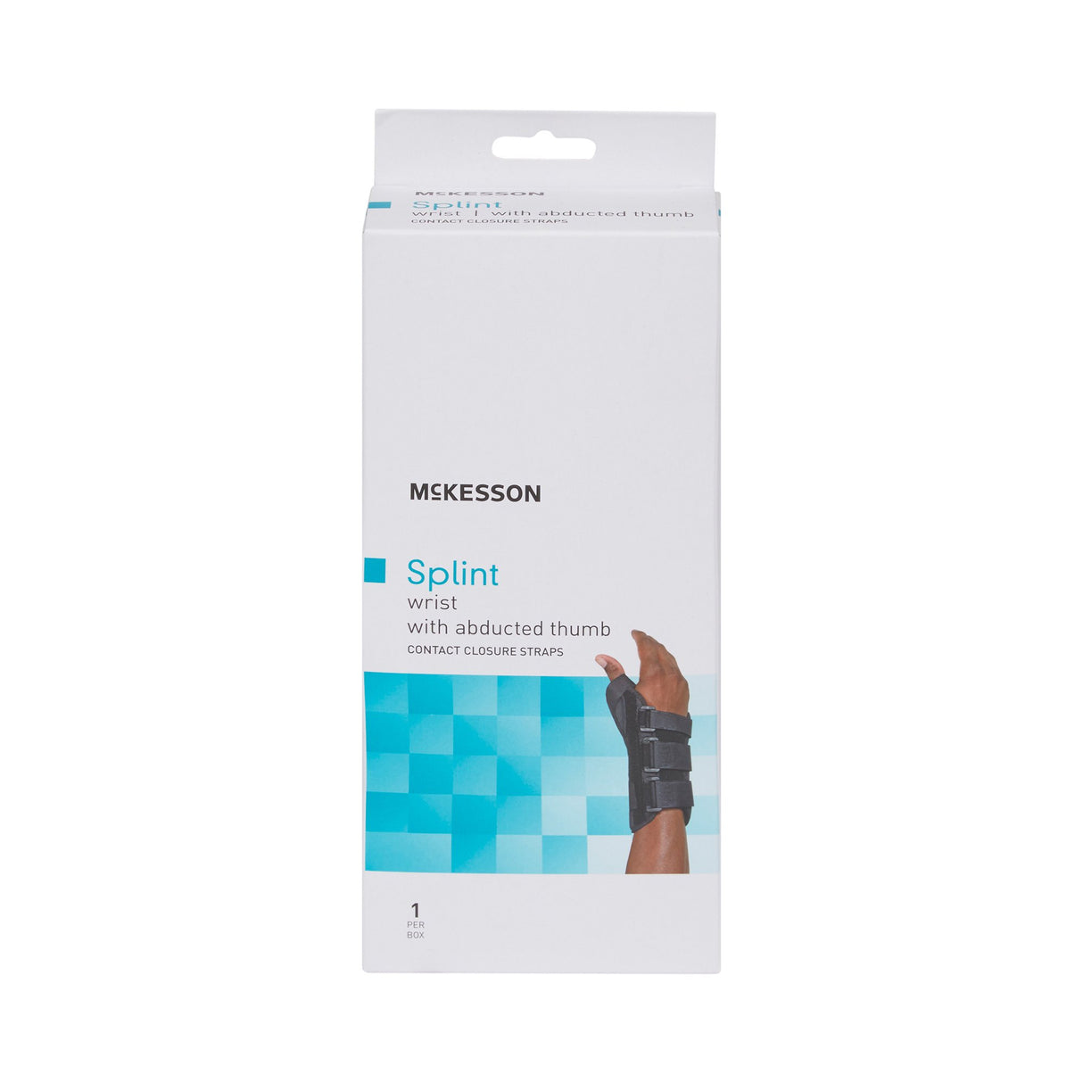 Wrist Brace with Abducted Thumb McKesson Aluminum / Foam / Spandex / Plastic Right Hand Black Large - BeHope