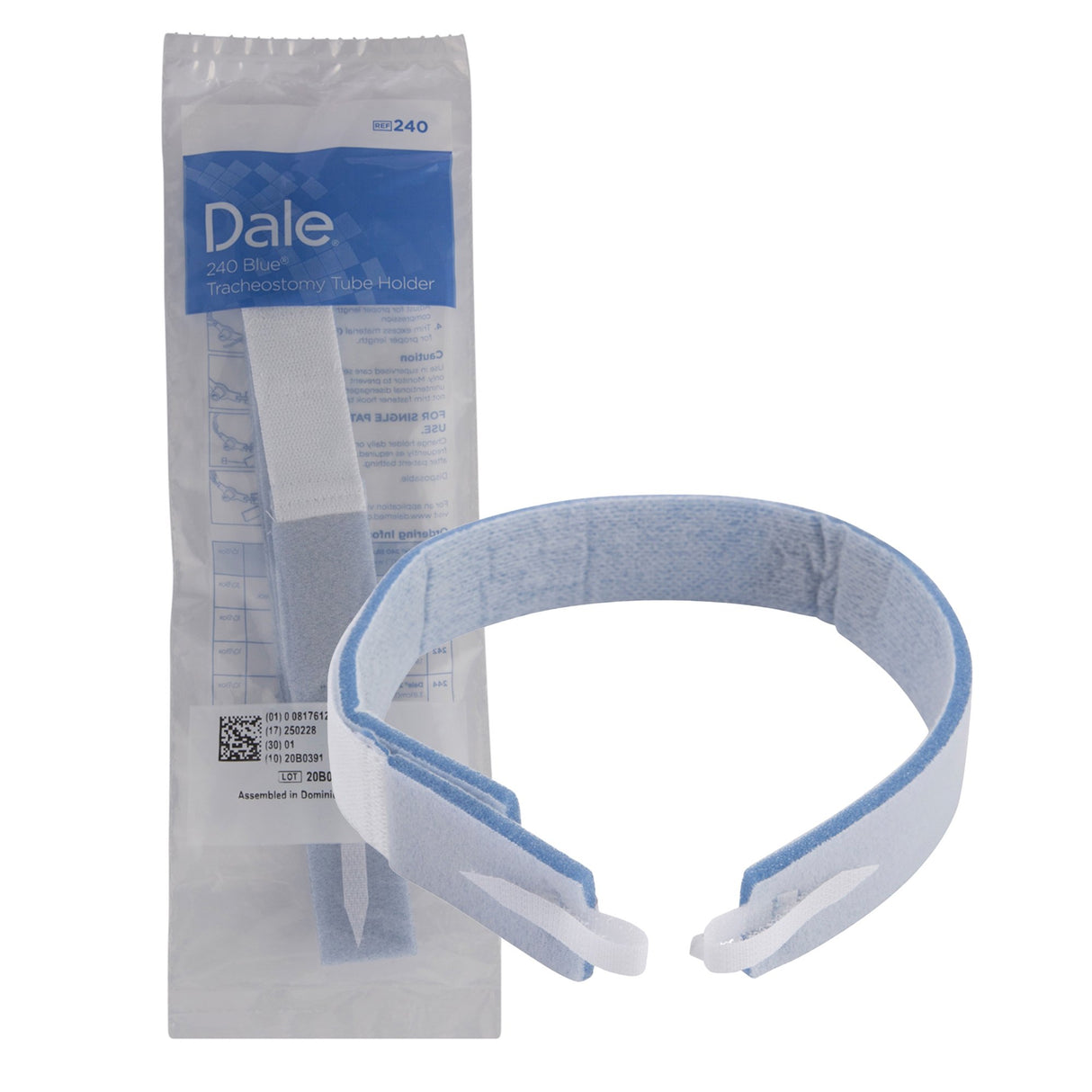 Tracheostomy Tube Holder Blue 19-1/2 X 1 Inch Bariatric Adult
