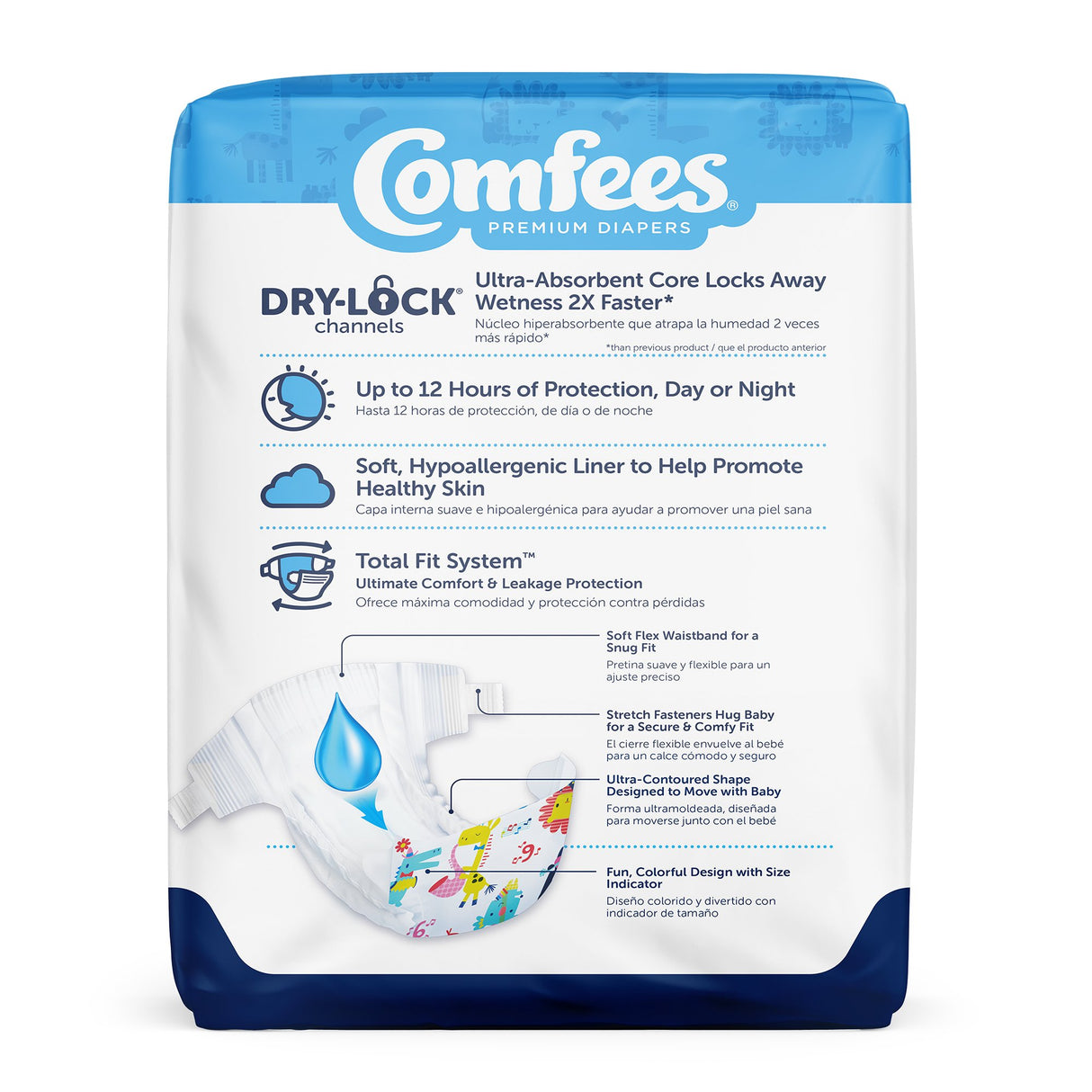 Unisex Baby Diaper Comfees Size 6 Disposable Moderate Absorbency