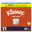 Facial Tissue Kleenex® Anti-Viral White 8-1/5 X 8-1/5 Inch 55 Count - BeHope