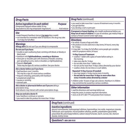 Antacid Prilosec OTC® 20 mg Strength Tablet 42 per Box - BeHope
