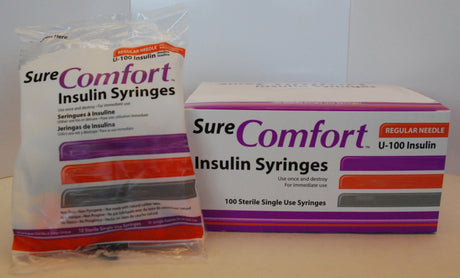 Standard Insulin Syringe with Needle Surecomfort® 0.5 mL 5/16 Inch 31 Gauge NonSafety Regular Wall - BeHope