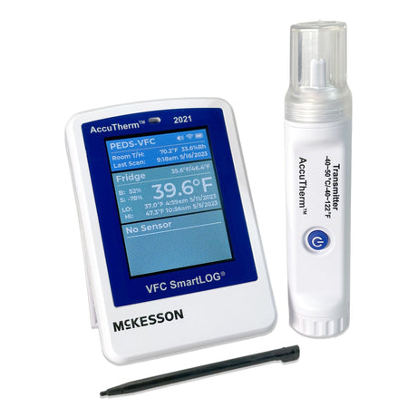 Datalogging Refrigerator / Freezer Thermometer with Alarm McKesson Fahrenheit / Celsius Ambient -40 to +125C (-40F to 257F) / Sensor -40 to 50C (-40F to 122F) Glycol Probe AC Adaptor / Battery Backup - BeHope