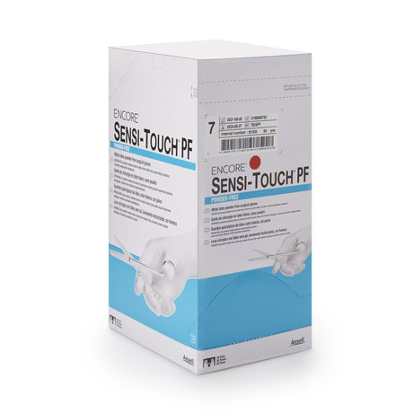 Surgical Glove ENCORE® Sensi-Touch® PF Size 7 Sterile Latex Standard Cuff Length Micro-Textured Natural Chemo Tested - BeHope