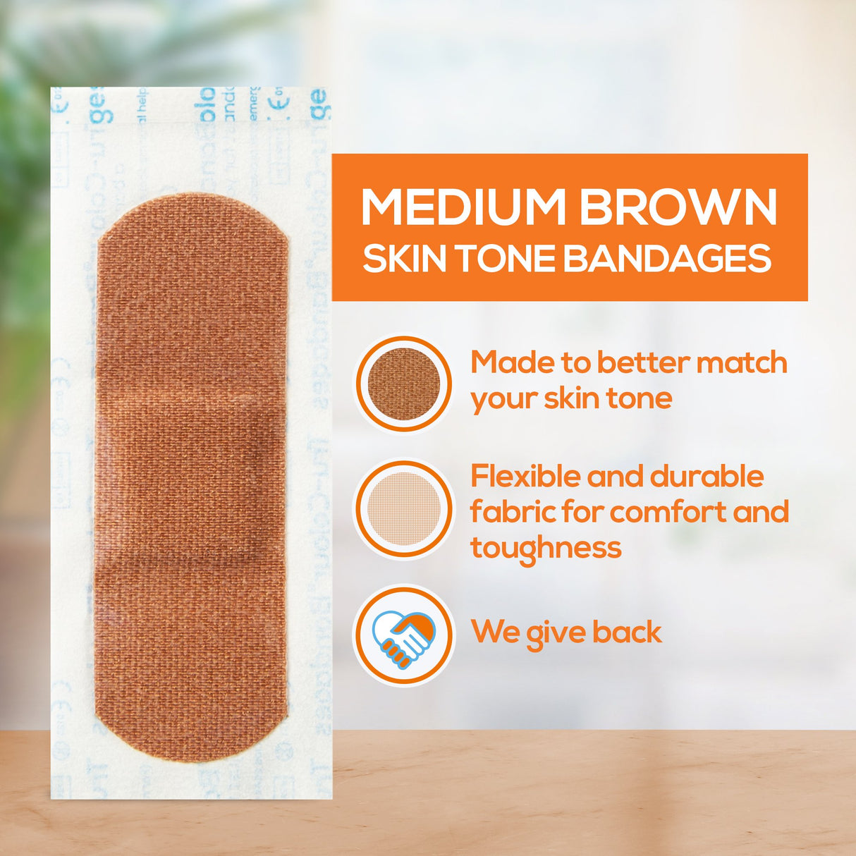 Waterproof Adhesive Strip Tru-Colour® Fabric Brown 1 X 3 Inch Sterile - BeHope