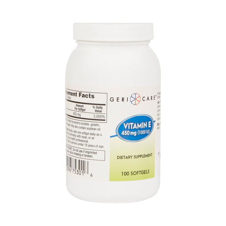 Vitamin Supplement McKesson Brand Vitamin E 1,000 IU Strength Softgel 100 per Bottle - BeHope