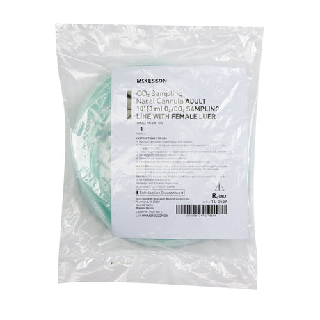 ETCO2 Nasal Cannula McKesson Adult Curved Prongs 10 Foot Tubing - BeHope