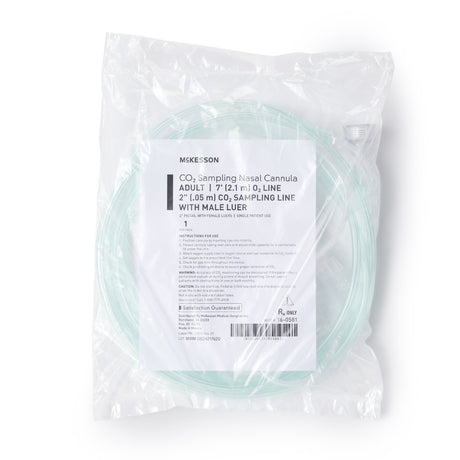 ETCO2 Nasal Cannula McKesson Adult Curved Prongs 7 Foot Tubing - BeHope