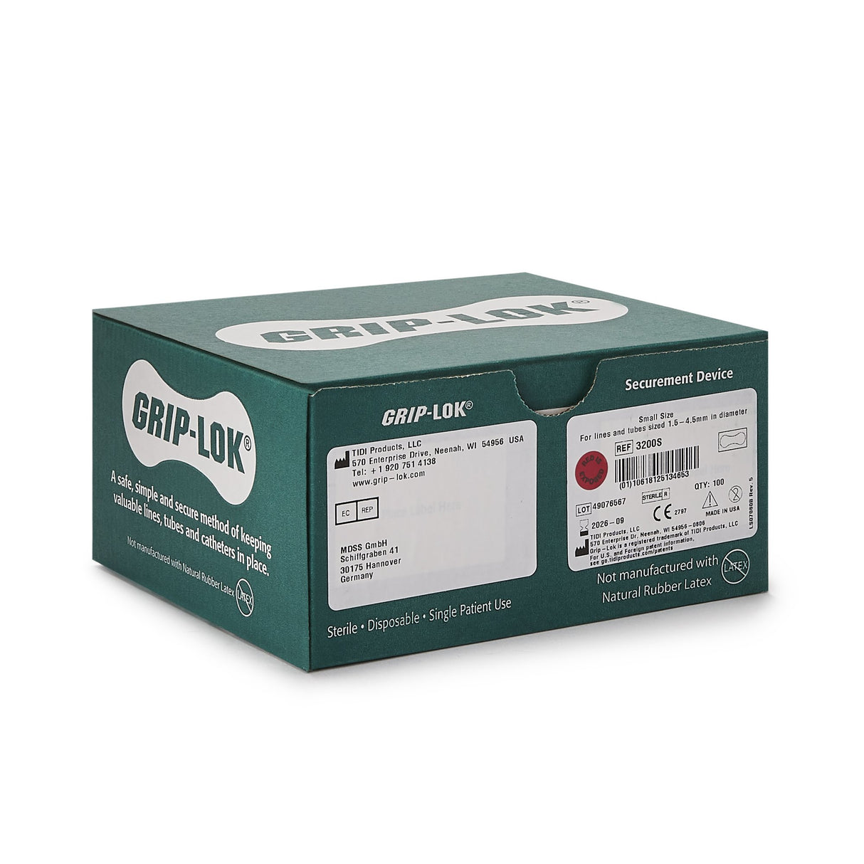 Foley Catheter / Line Securement Device Grip-Lok® Small, 3 Inch Length, Sterile - BeHope