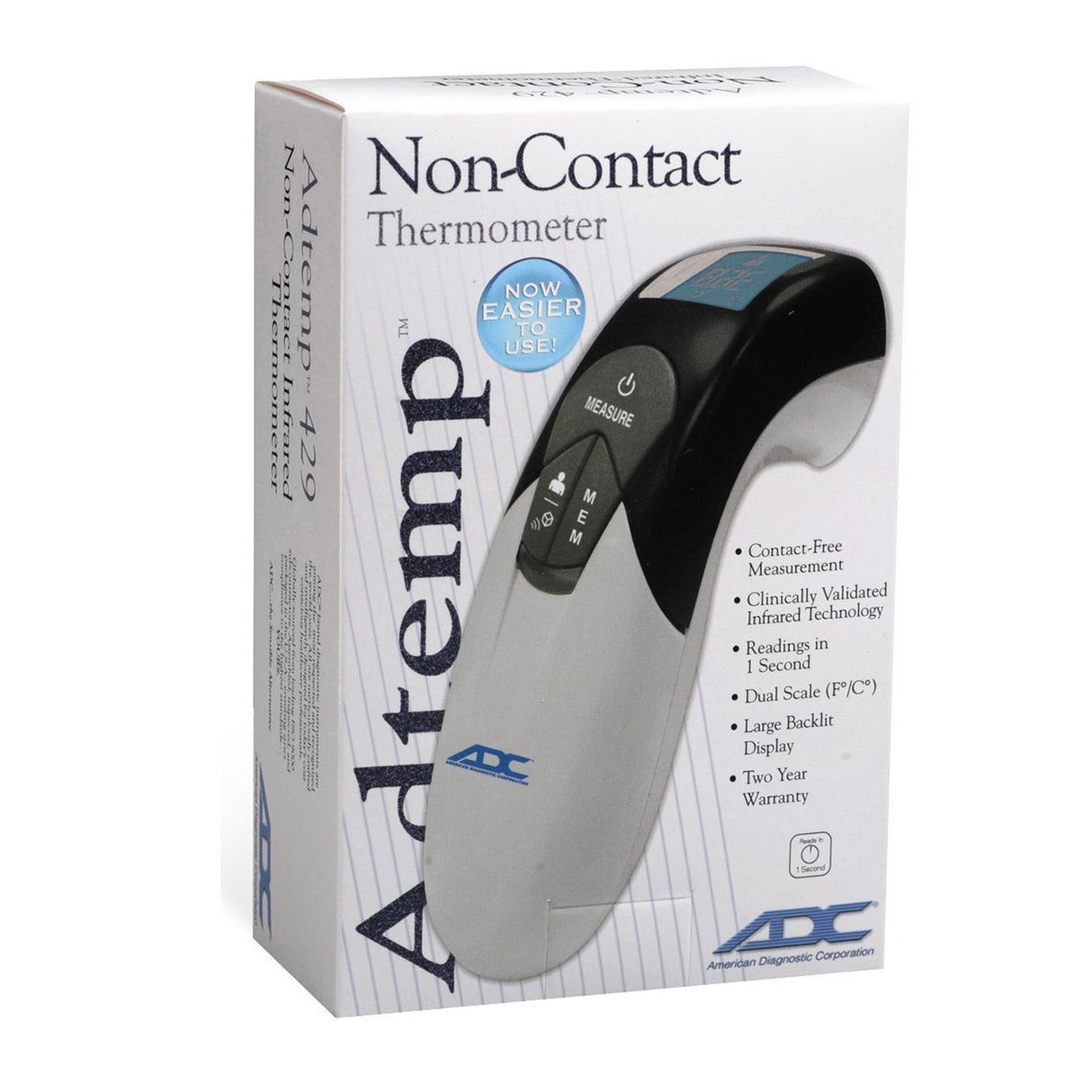 Non-Contact Skin Surface Thermometer Adtemp™ Infrared Skin Probe Handheld - BeHope