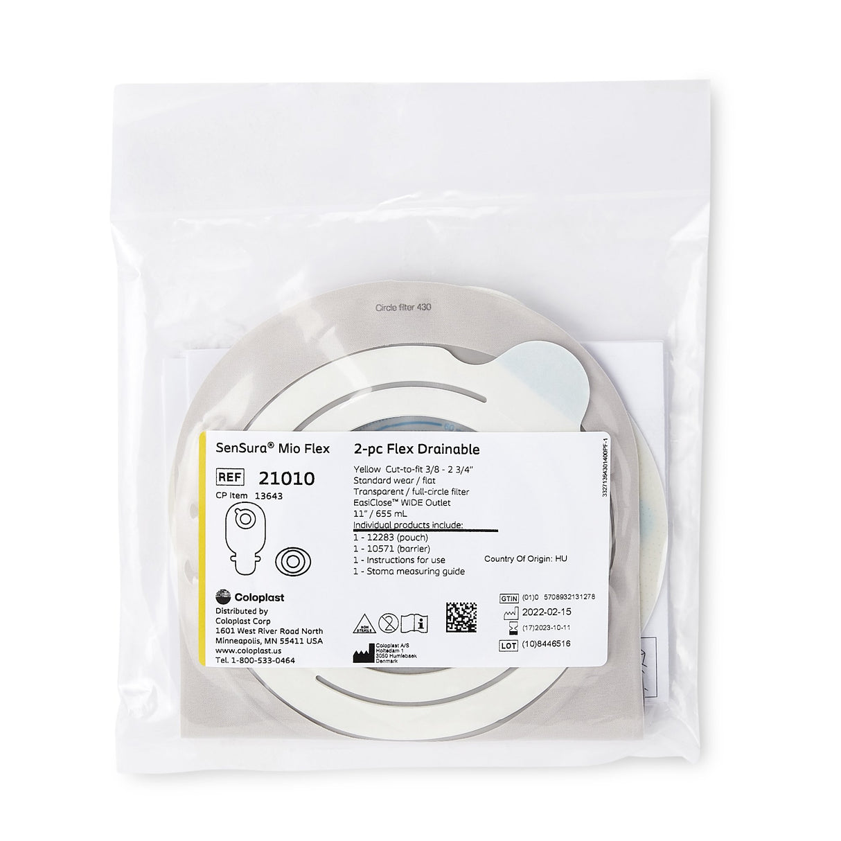 Ostomy Pouch SenSura® Mio Two-Piece System Maxi Length Flat, Trim to Fit 3/8 to 2-3/4 Inch Stoma Drainable - BeHope