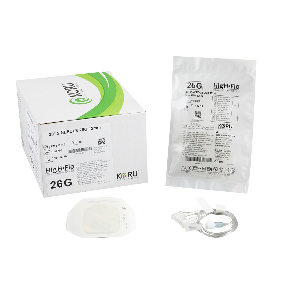 Sub-q Infusion Set High-flo™2 Comfortable with Tegaderm Dressing - BeHope