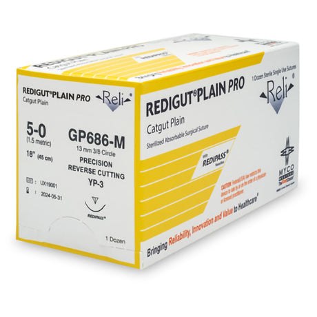 Absorbable Suture With Needle Reli® Plain Gut Precision Reverse Cutting Monofilament - BeHope