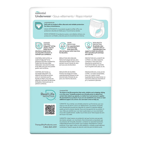 Unisex Youth Absorbent Underwear Tranquility® Essential Pull On with Tear Away Seams Medium Disposable Heavy Absorbency - BeHope