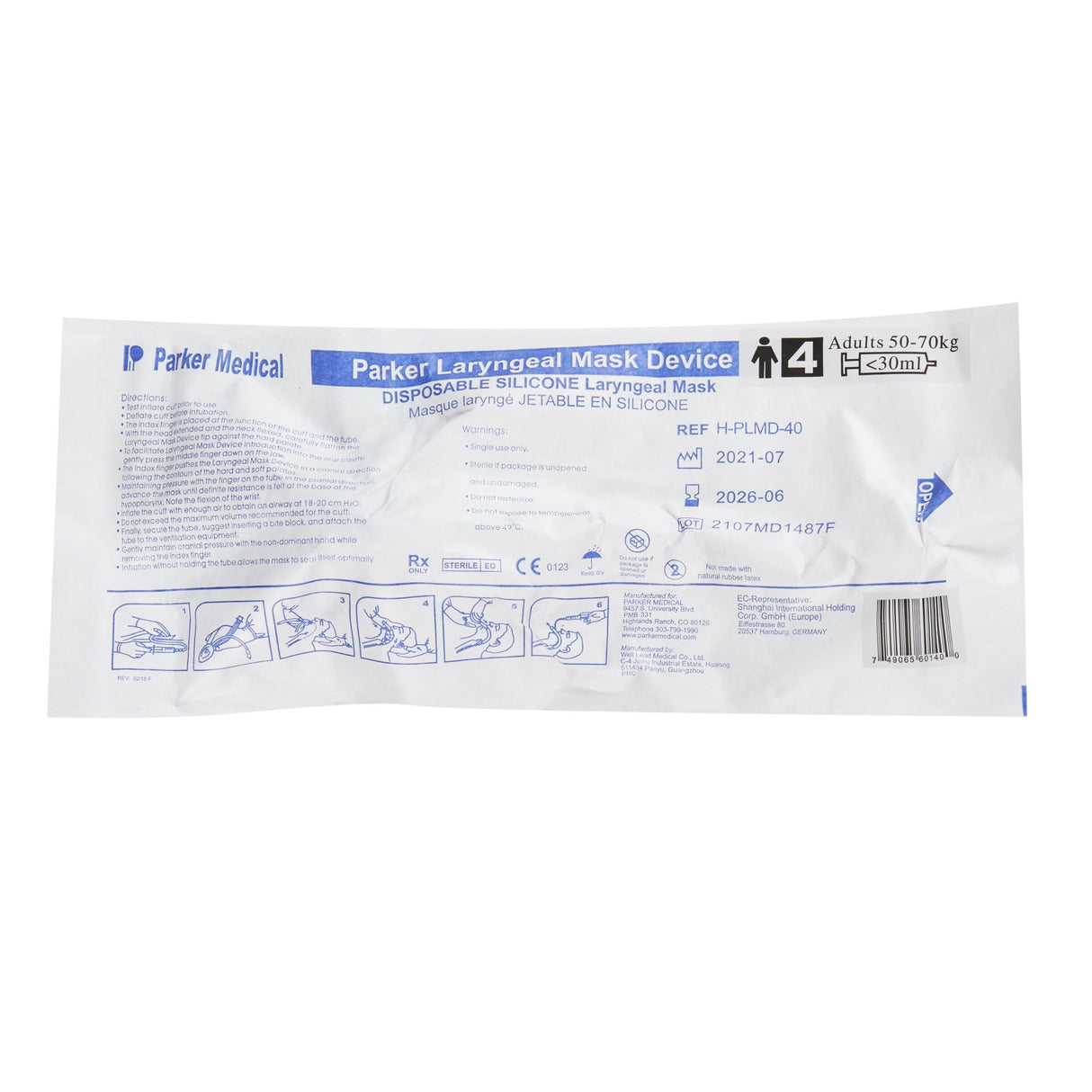 Laryngeal Mask Salter Labs® Sterile Single Patient Use Airway Management - BeHope