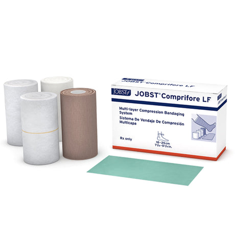 4 Layer Compression Bandage System JOBST® Comprifore® LF 7 to 10 Inch Length No Closure Tan / White NonSterile 40 mmHg - BeHope