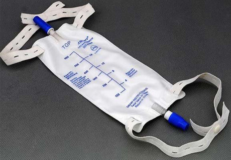 Urinary Leg Bag AMSure® Anti-Reflux Valve Sterile 900 mL Vinyl - BeHope